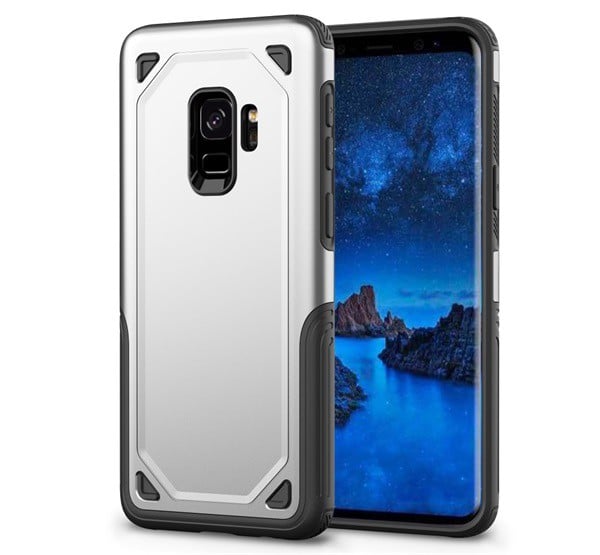Defender műanyag telefonvédő (közepesen ütésálló, szilikon belső, ultravékony) EZÜST [Samsung Galaxy S9 (SM-G960)]