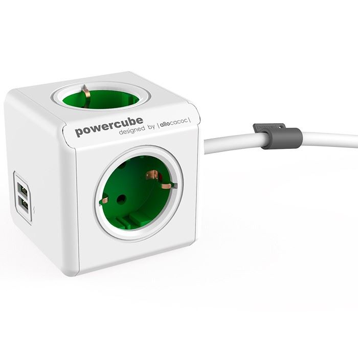 Allocacoc PowerCube Extended USB hálózati elosztó 1.5m fehér-zöld (1402GN/DEEUPC) Allocacoc PowerCube Extended USB hálózati elosztó 1.5m fehér-zöld (1402GN/DEEUPC)