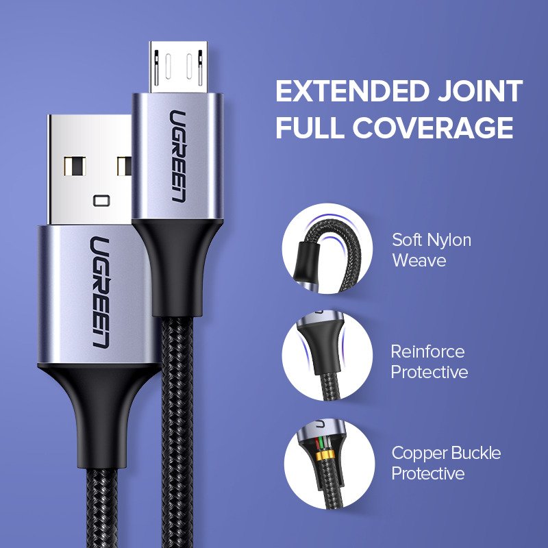 USB-Mikro USB-kábel UGREEN QC 3.0 2,4A 2m (fekete)