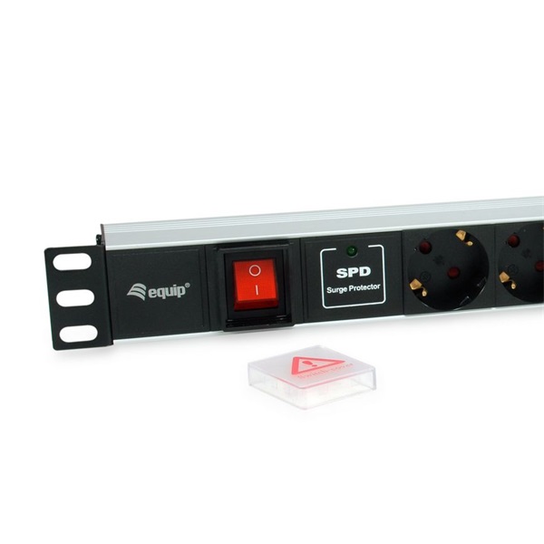 Equip 333309 7 Schuko  Rack 1U  Hálózati Elosztó Fekete 
