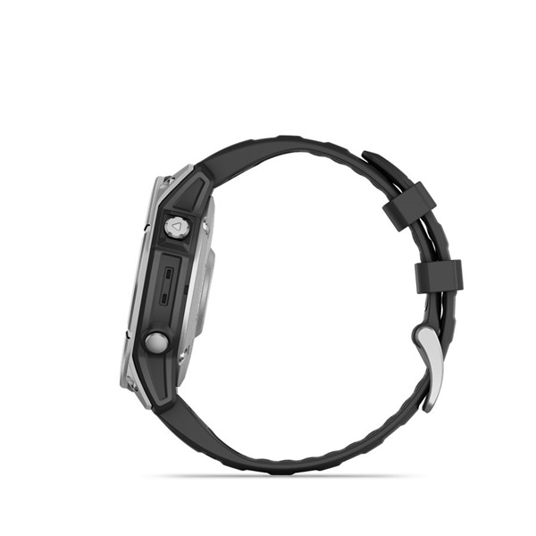 Garmin 010-03025-00 fenix E AMOLED (47mm) fekete szilikon pántos ezüst okosóra Garmin 010-03025-00 fenix E AMOLED (47mm) fekete szilikon pántos ezüst okosóra