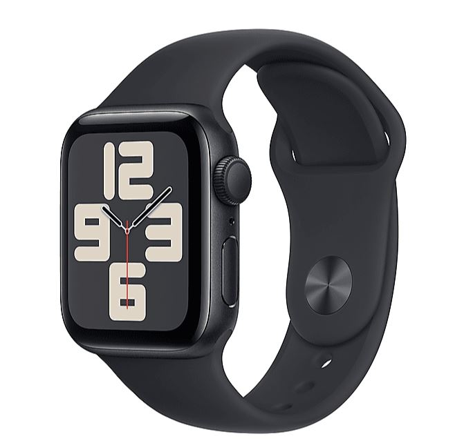 Apple Watch SE (2023) GPS 40mm éjfekete alumíniumtok, éjfekete szíj S/M (MR9X3QH/A)