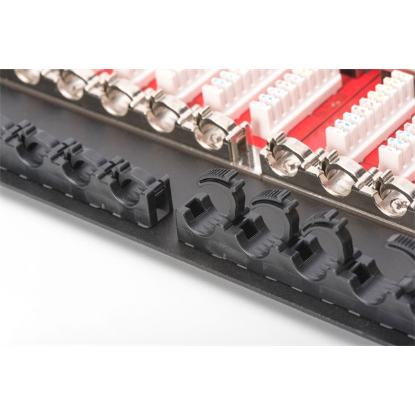 Digitus DN-91624S-SL-SH patch panel 24 port 0.5U 19" CAT6 árnyékolt fekete