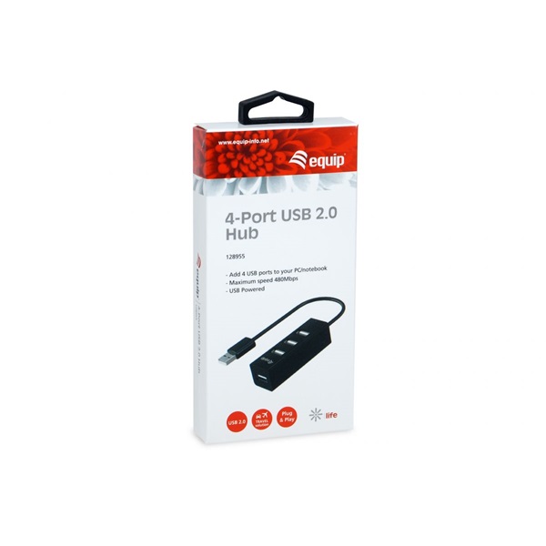 Equip-Life 128955 4 Port USB Hub Fekete Equip-Life 128955 4 Port USB Hub Fekete