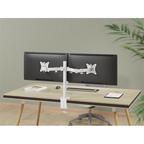 Equip    650167  13"-27"  2 monitor  dönthető forgatható Monitor Asztali konzol Fehér 