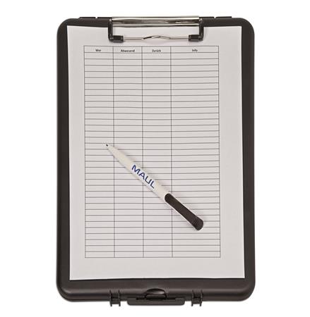 MAUL  A4 műanyag tárolórekesszel Felírótábla Fekete