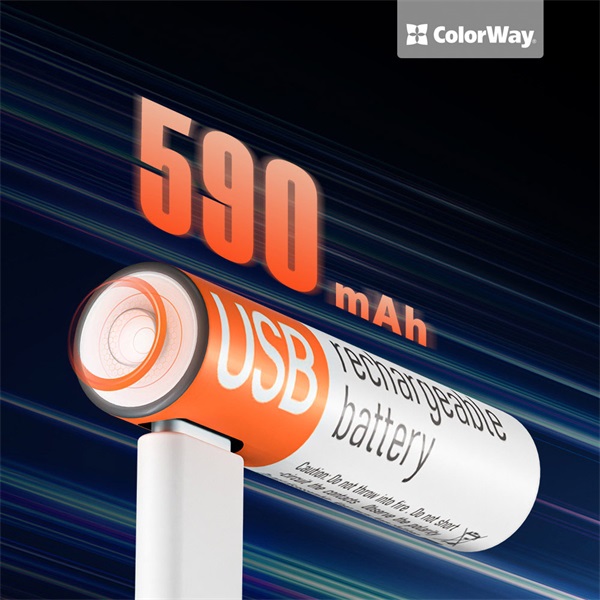 COLORWAY AAA újratölhető elem  USB-C 590 mAh 1.5B  Li-Polymer 2pc. 