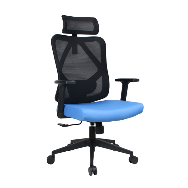 IRISOffice Eclipse kék/fekete ergonómikus, szövet-hálós irodai forgószék fej és háttámasszal