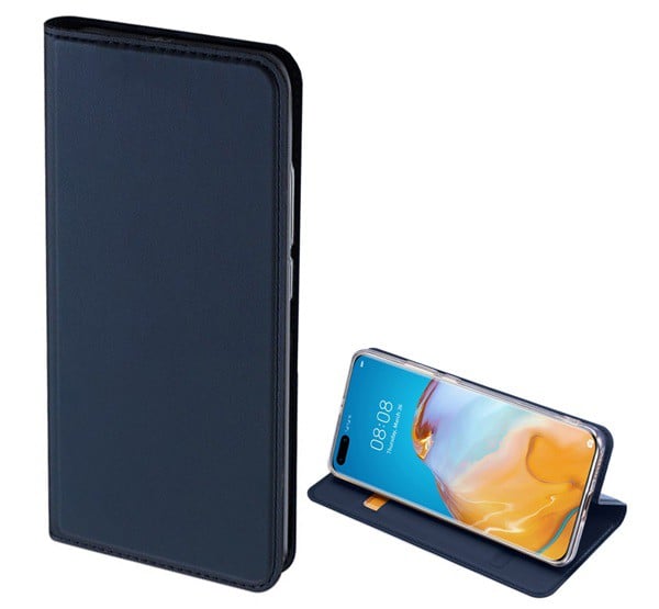 DUX DUCIS SKIN PRO tok álló, bőr hatású (FLIP, oldalra nyíló, bankkártya tartó, asztali tartó funkció) SÖTÉTKÉK [Huawei P40 Pro 5G]
