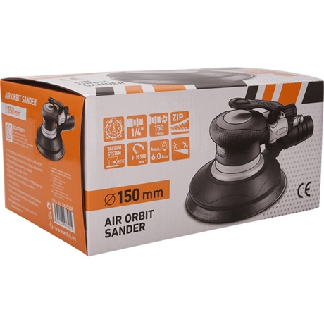 Extol Premium 8865038 PNEUMATIKUS ROTÁCIÓS CSISZOLÓ, 150MM, 1/4" TÖMLŐCSATLAKOZÓ