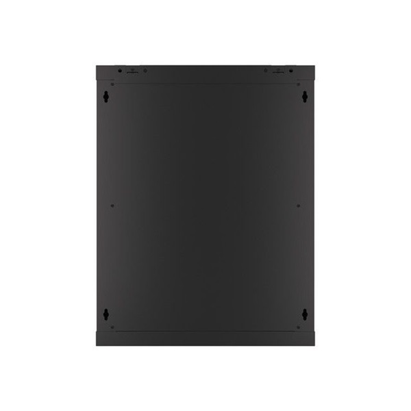 Lanberg WF01-6415-10B 19" 15U SZÉL:600 MÉLY:450 MAG:774 lapraszerelt üvegajtós fekete fali rack szekrény