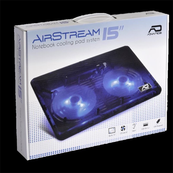 Advance  AIRSTREAM 15 Notebook Hűtőpad 15"-ig  Fekete 