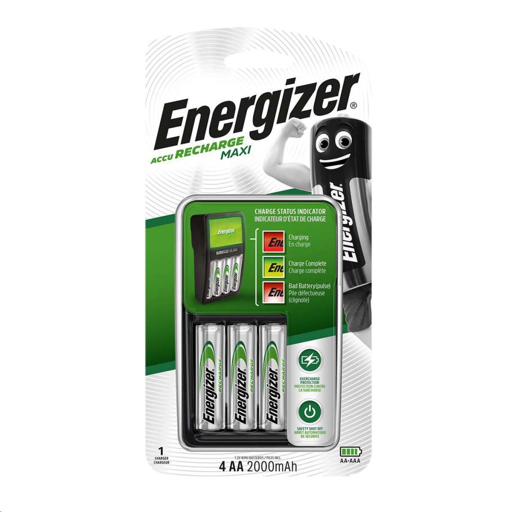 Energizer AccuRecharge Maxi NiMH akkumulátor töltő + 4 db 2000mAh AA HR6 akkumulátor (638582) Energizer AccuRecharge Maxi NiMH akkumulátor töltő + 4 db 2000mAh AA HR6 akkumulátor (638582)