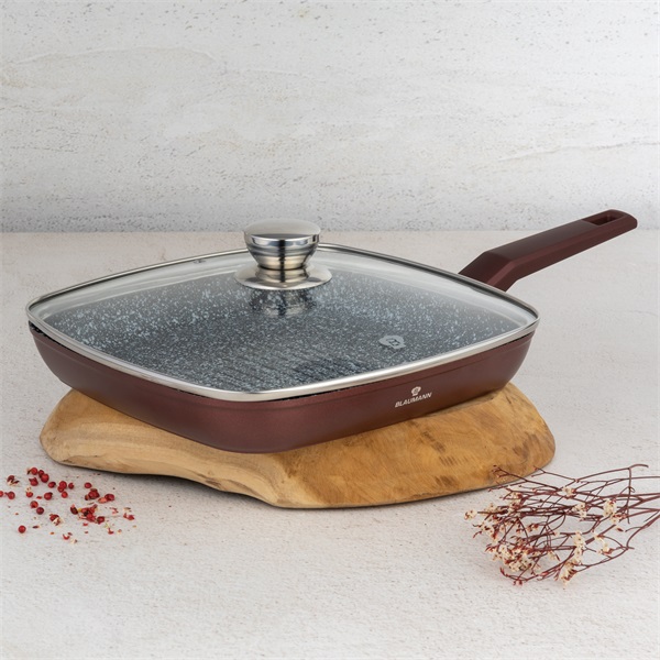 Blaumann BL-4076 Cerastone Collection 28 cm-es grill serpenyő fedővel Blaumann BL-4076 Cerastone Collection 28 cm-es grill serpenyő fedővel