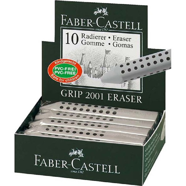 Radír, FABER-CASTELL "Grip 2001", szürke Radír, FABER-CASTELL "Grip 2001", szürke