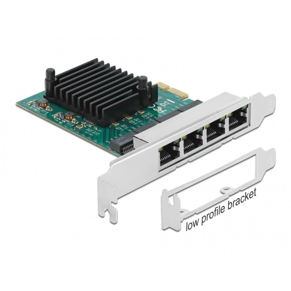 DELOCK RTL8111 PCI-E x1 Bővítőkártya > 4x RJ45 Gigabit LAN