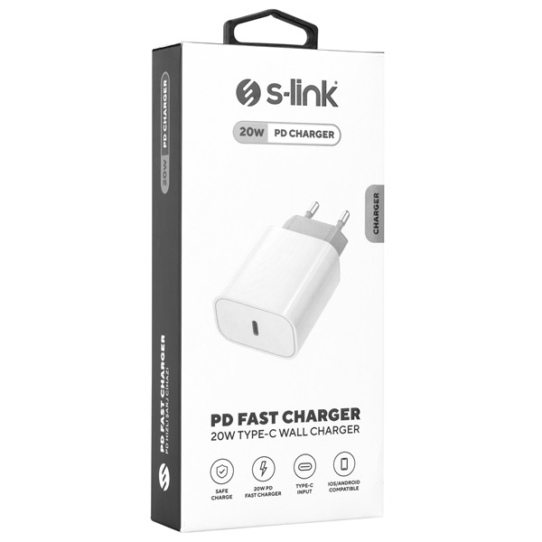 S-Link Adapter SL-EC62  1db USB-C 5V/3A  20W  gyorstöltés Fehér 