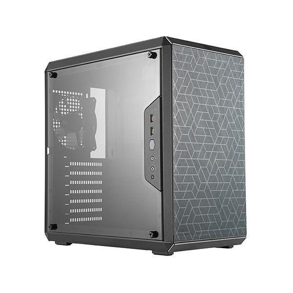 COOLER MASTER Ház ATX MASTERBOX Q500L Mágneses előlap Tápegység nélkül  Üvegfalú Szürke