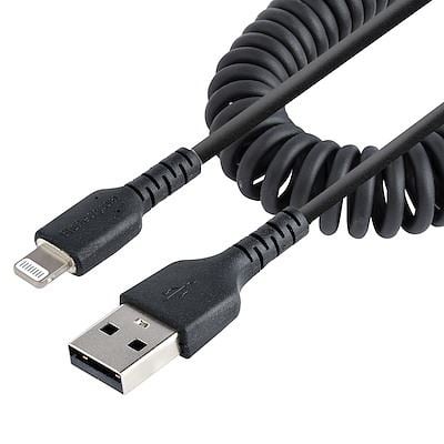 Startech.com USB-A - Lightning spirál adat- és töltőkábel 50cm fekete (RUSB2ALT50CMBC) Startech.com USB-A - Lightning spirál adat- és töltőkábel 50cm fekete (RUSB2ALT50CMBC)