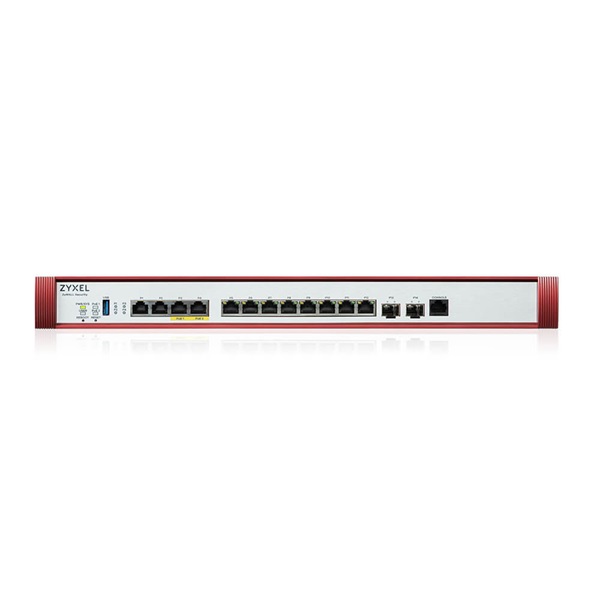 ZYXEL USGFLEX700H-EU0101F 2x10-GbE port(2xPOE+) + 2x2.5-GbE + 8x1-GbE + 2x10-GbE SFP+ 1xUSB 3.0 +1konzol port Tűzfal 