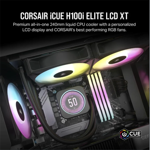 CORSAIR iCUE H100i ELITE LCD XT Liquid CPU Hűtő