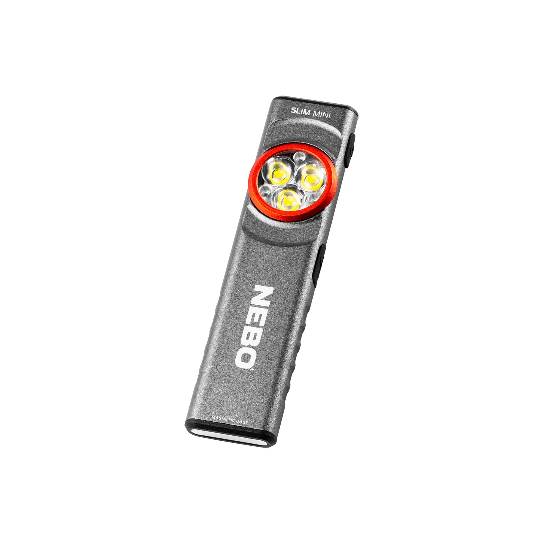 Nebo SLIM MINI zseblámpa, 250 lumen, 450mAh, IPX4, alumínium burkolat, mágneses talp (NEB-FLT-1042-G)