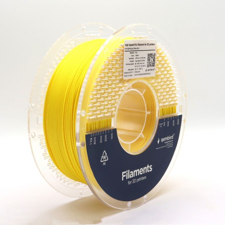 Gembird 3DP-PLA1.75HY-01-Y High Speed PLA filament  1,75mm 1kg Sárga