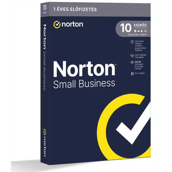 SW Norton Small Business 2.0 - 21463585 - 250GB HU 1 felhasználó, 10 eszköz / 1 év, dobozos