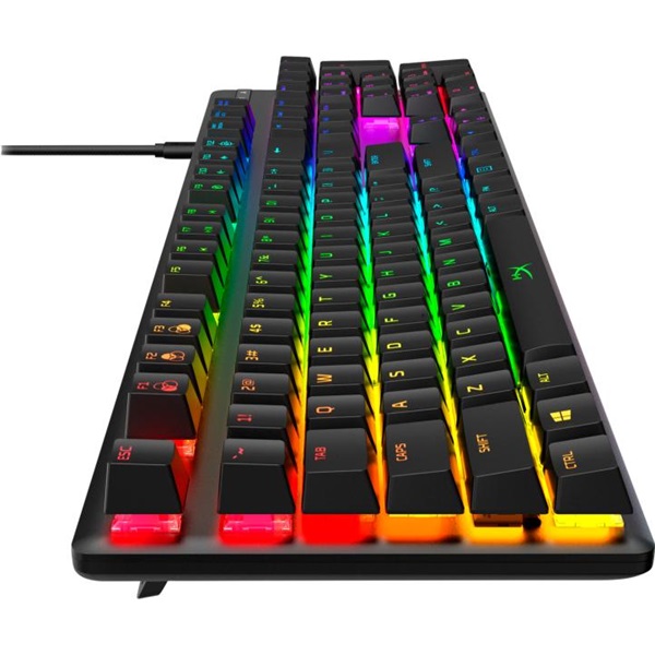 HyperX Mechanikus Billentyűzet   Alloy Origins Aqua  Vezetékes  USB  81 gomb  HX Aqua switch angol kiosztás Fekete 