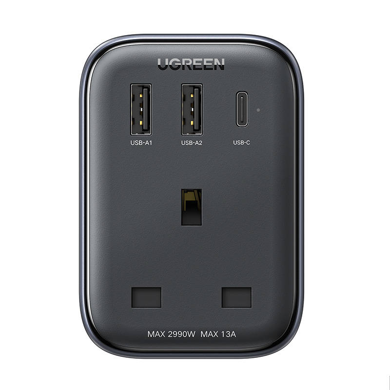 Travel adapter UK to EU plug UGREEN CD314 2xUSB-A, 1xUSB-C