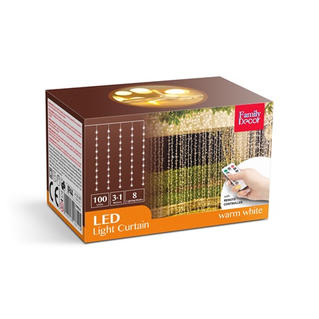 Family Decor 58906A LED FÉNYFÜGGÖNY 3X1 M MELEGFEHÉR