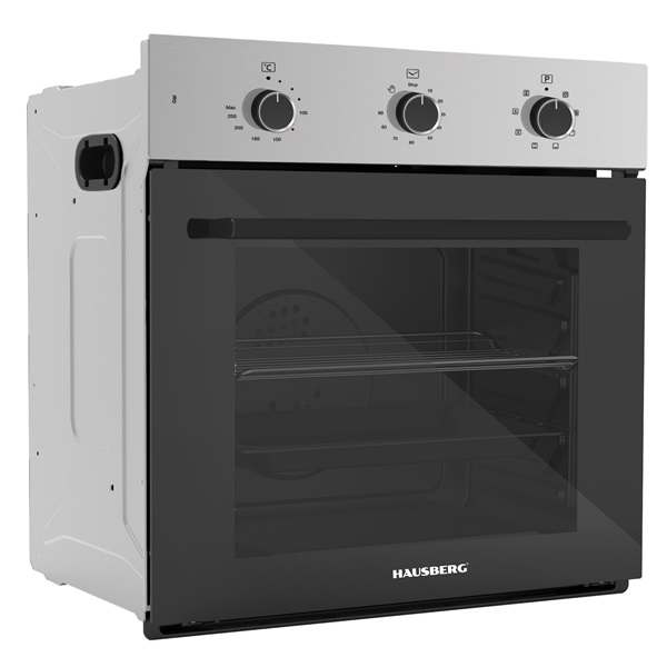 Hausberg HB-8044IN inox-fekete, beépíthető, sütőtér:58L, grill, hőlégkeveréses, sütő