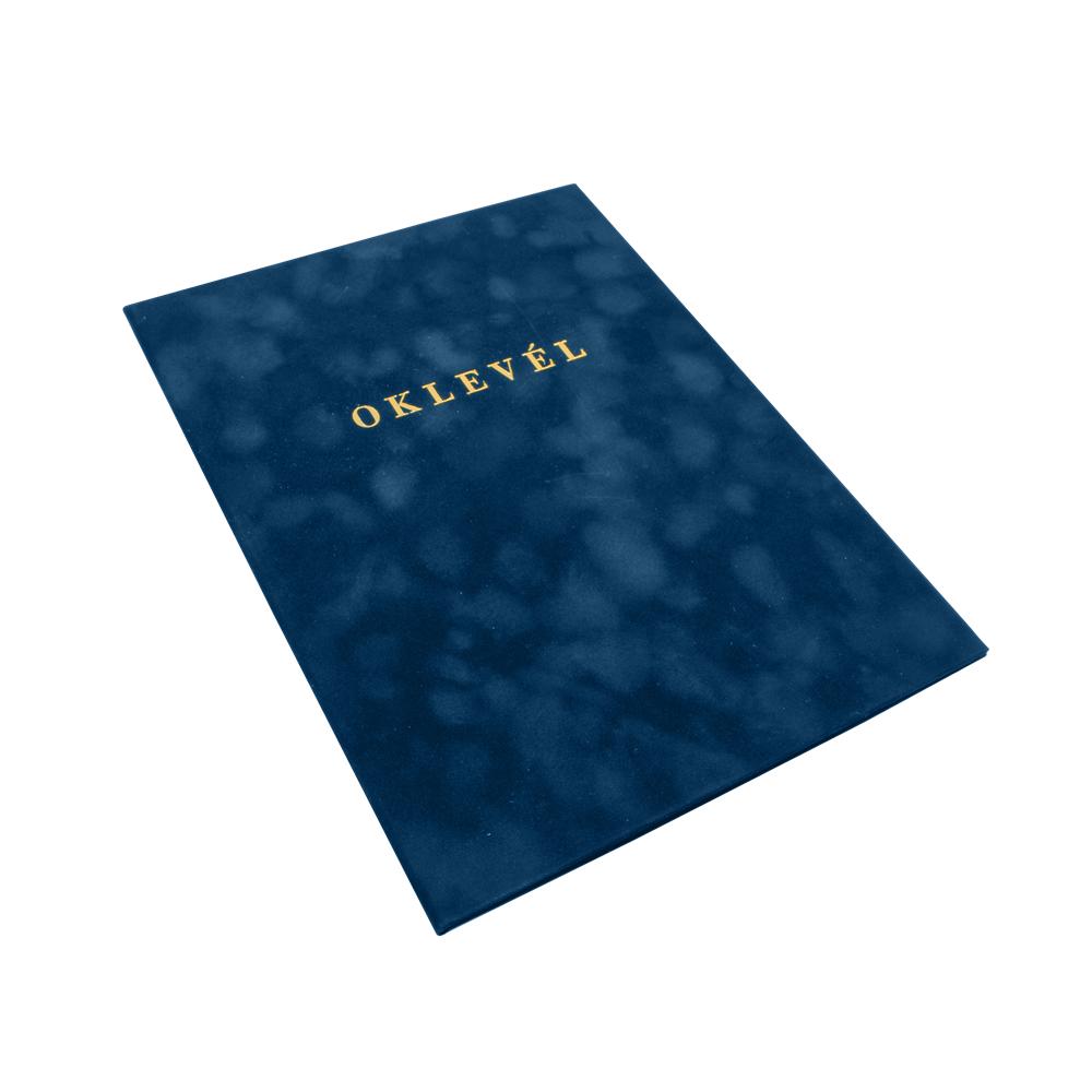Bluering Oklevéltartó A4, prémium, arany nyomattal,  kék
