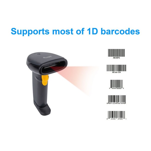 EQuip Wireless 1D Laser Barcode Scanner with Stand Vonalkódolvasó Fekete