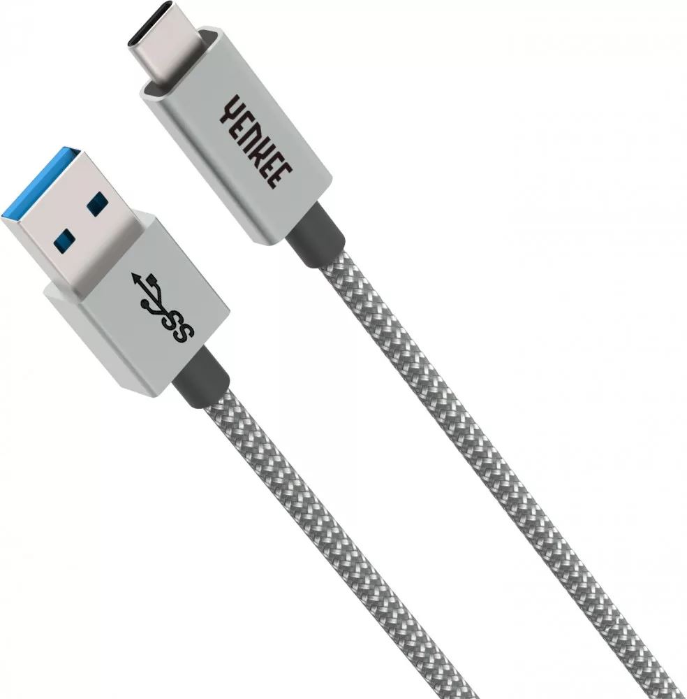 Yenkee YCU 311 GY USB 3.1 USB szinkronizáló és töltőkábel alumínium ház és nylon kábelfonat 1m (YCU 311 GY)