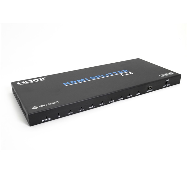 PROCONNECT Splitter HDMI 2.0b, 8-port 4K@60Hz 4:4:4, 1x8, EDID, HDR, HDCP2.2 (PC-B18IHV) PROCONNECT Splitter HDMI 2.0b, 8-port 4K@60Hz 4:4:4, 1x8, EDID, HDR, HDCP2.2 (PC-B18IHV)
