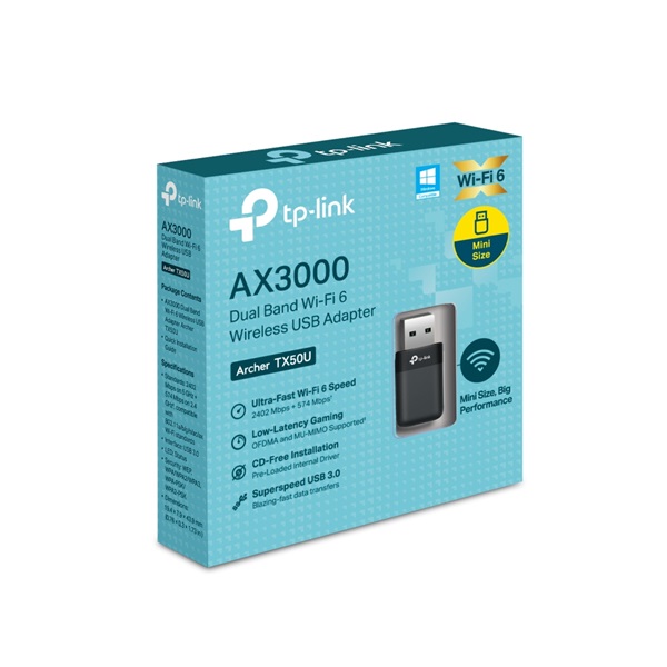 TP-LINK Wireless Adapter USB Dual Band AX3000, ARCHER TX50U