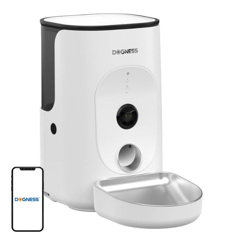 Dogness F15 WiFi 4L smart food dispenser with camera with stainless steel bowl (white) Dogness F15 WiFi 4L smart food dispenser with camera with stainless steel bowl (white)