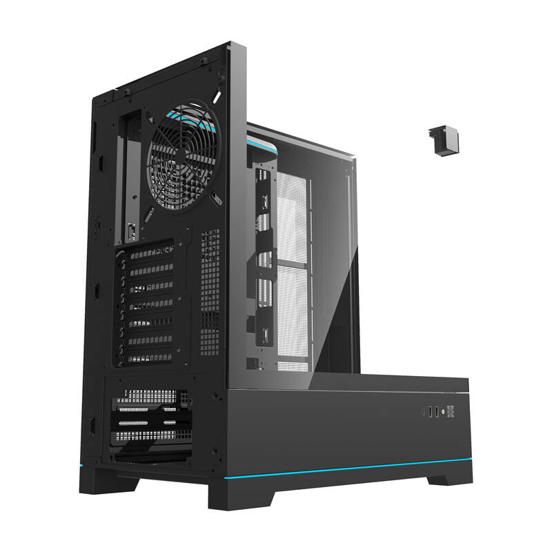 Darkflash DY450 számítógépház ventilátorok nélkül Fekete 