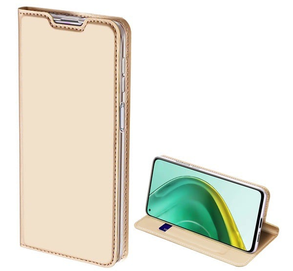 DUX DUCIS SKIN PRO tok álló, bőr hatású (FLIP, oldalra nyíló, bankkártya tartó, asztali tartó funkció) ARANY [Xiaomi Mi 10T Pro 5G]