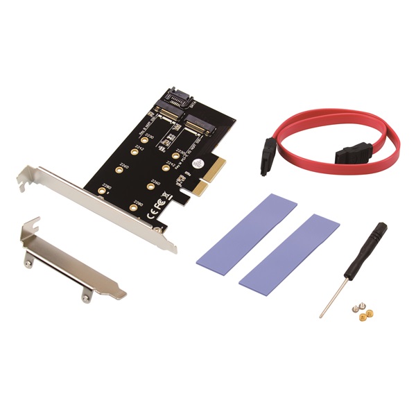 Conceptronic EMRICK04B PCIe x4 to M.2 SATA + M.2 NVMe Bővítőkártya  