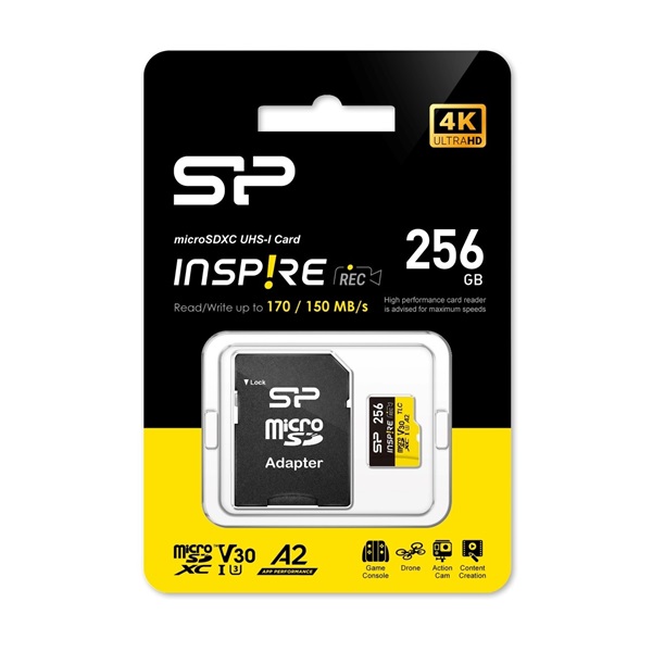 Silicon Power 256GB microSDXC UHS-I U3 3D TLC NAND MicroSD kártya Silicon Power 256GB microSDXC UHS-I U3 3D TLC NAND MicroSD kártya