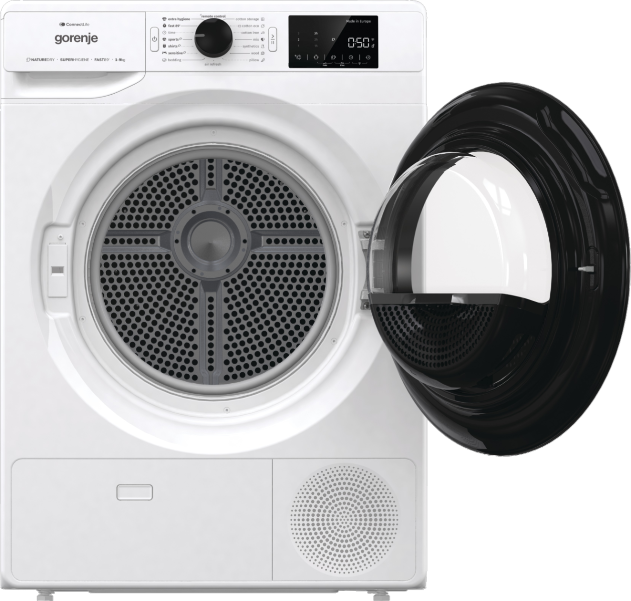 Gorenje DPNE92/GNLWIFI Hőszivattyús szárítógép – 9 Kg, A Energiaosztály, WiFi,  Remote control, ExtraHigiénia opció, Cotton eco