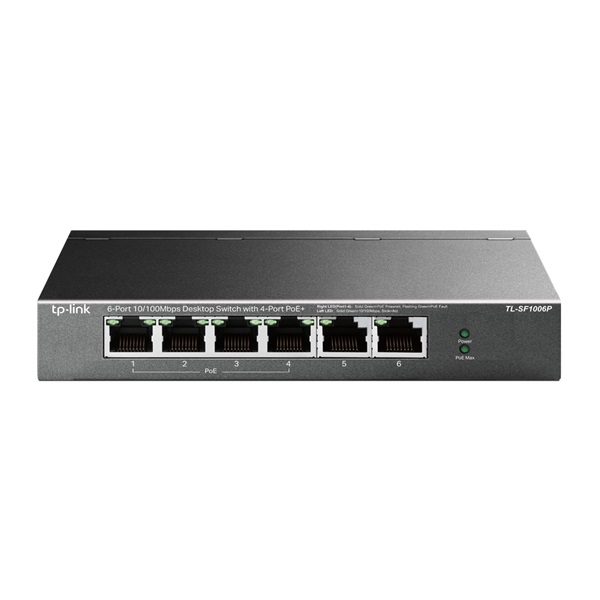 TP-Link TL-SF1006P 10/100Mbps 4 portos PoE+ switch TP-Link TL-SF1006P 10/100Mbps 4 portos PoE+ switch