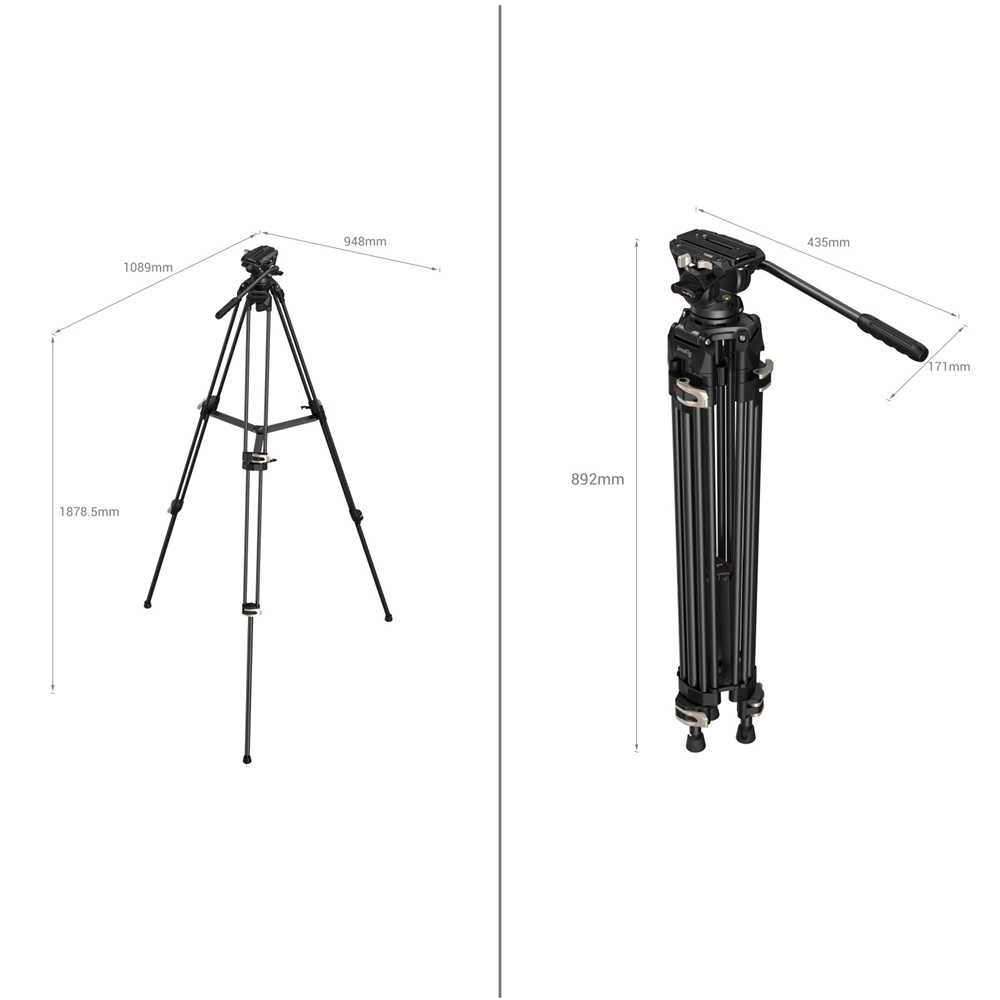 SmallRig AD-01 Heavy-Duty Fluid Head Tripod 