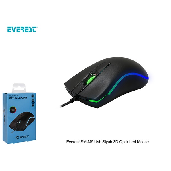 Everest SM-M9 1000 DPI optikai  Egér   fekete