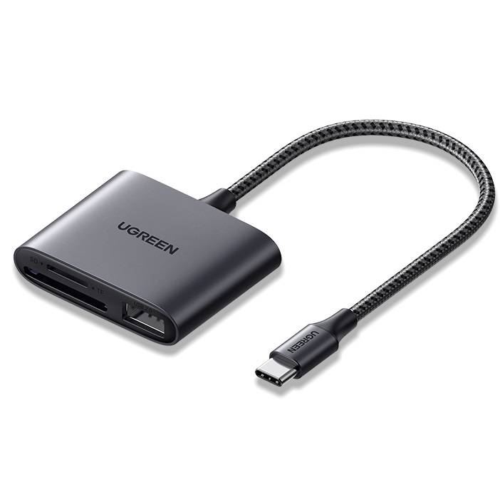UGREEN CM387 kártyaolvasó + USB, USB-C fekete (80798) UGREEN CM387 kártyaolvasó + USB, USB-C fekete (80798)