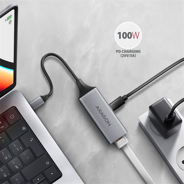 Axagon ADE-TXPD Kompakt alumínium USB-C 3.2 Gen1 Gigabit Ethernet 10/100/1000Mbit adapter Axagon ADE-TXPD Kompakt alumínium USB-C 3.2 Gen1 Gigabit Ethernet 10/100/1000Mbit adapter