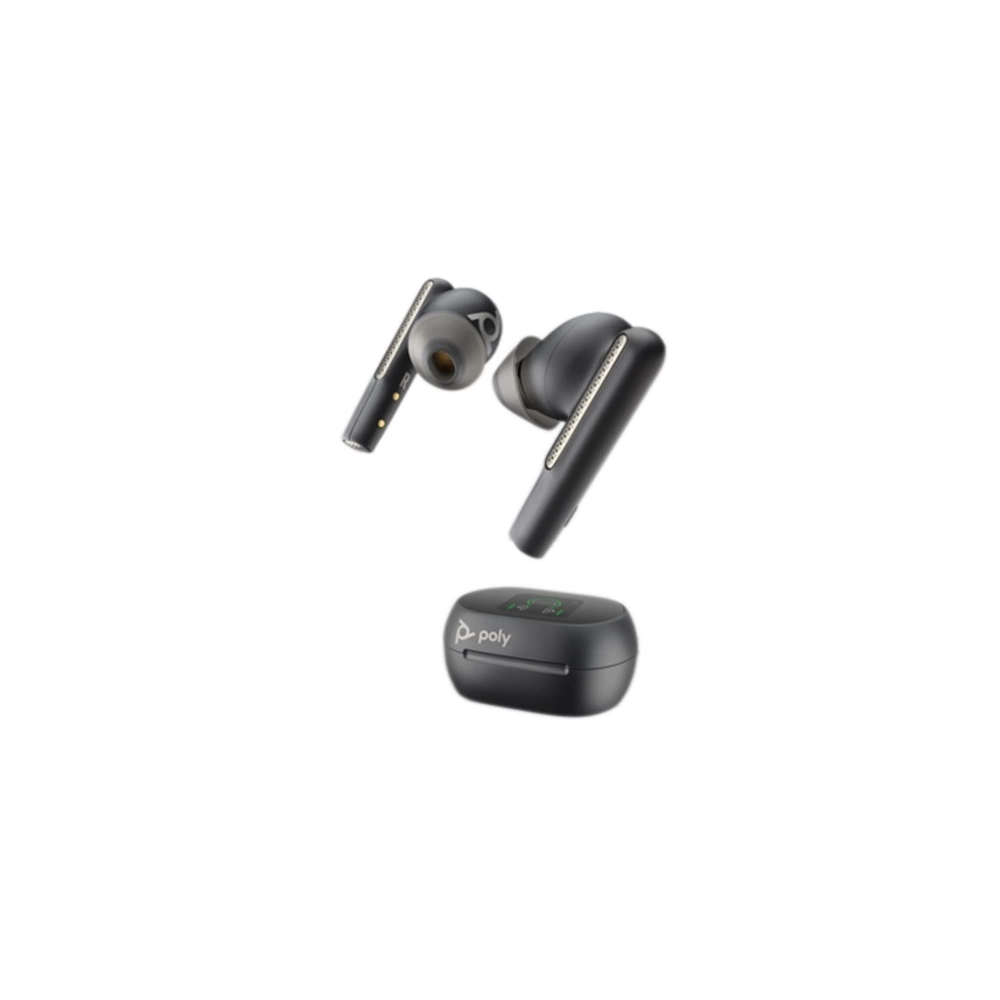 HP Poly Voyager Free 60+ UC M Carbon Black Earbuds +BT700 USB-C Adapter +Touchscreen Charge Case