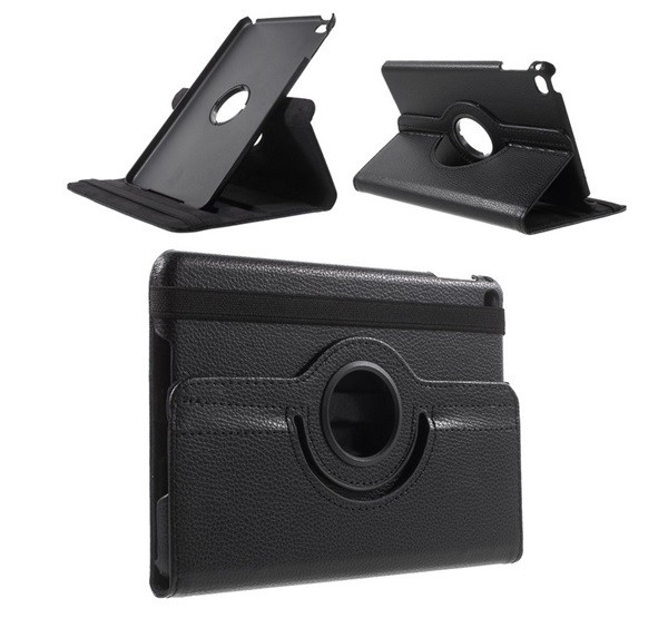 Tok álló, bőr hatású (FLIP, asztali tartó funkció, 360°-ban forgatható) FEKETE [Apple IPAD mini 5 (2019)]